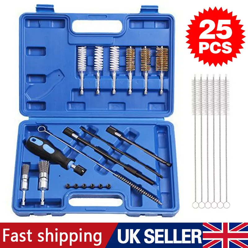 25PCS D Iesel Injector Seat Cleaning Brush Tool Engine Injectors Cleaner Kit