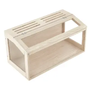 Wooden Hamster Cage 31.9"x16.1"x16.1" 270° Viewing Hamster Habitat, Chewproof Acrylic Small Animal Cage With Openable Top, Large Pet Enclosure For Syrian/Dwarf Hamsters, Guinea Pigs & Gerbils