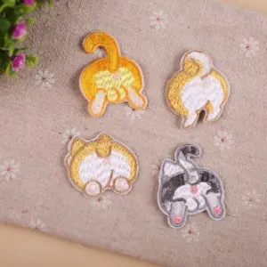 Cute Cartoon Cat Silhouette Patch For Clothing Decoration